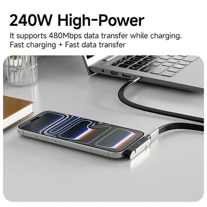 240W USB-C Cable & Folding Phone Stand Adapter – Set Options
