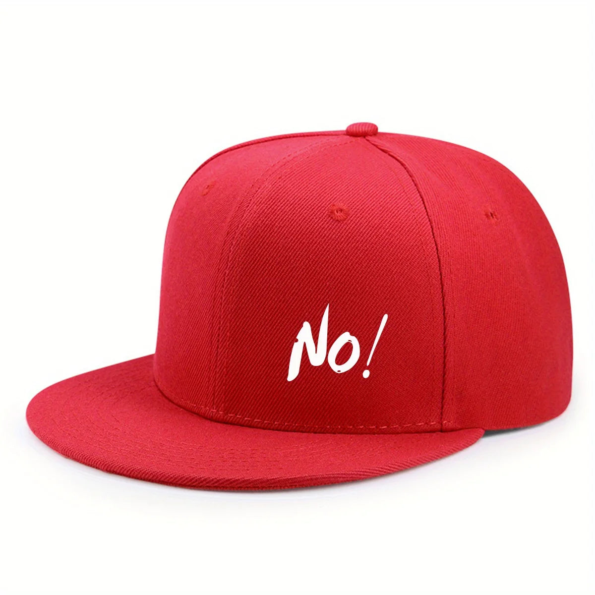 “No!” Graphic Flat-Brim Cap – 14 Colors