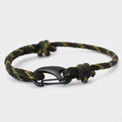 New Handmade Ethnic String Bracelet For Men Marine Fabric Nautical Braslet Black D Buckle Climbing Rope Braclet Beach Pulseria deideas
