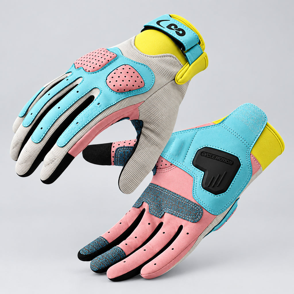 Full-Finger Riding Gloves – Color-Block Design, S–XXL