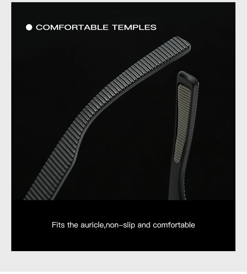 Rectangular Sunglasses – Textured Temples, 6 Combinations