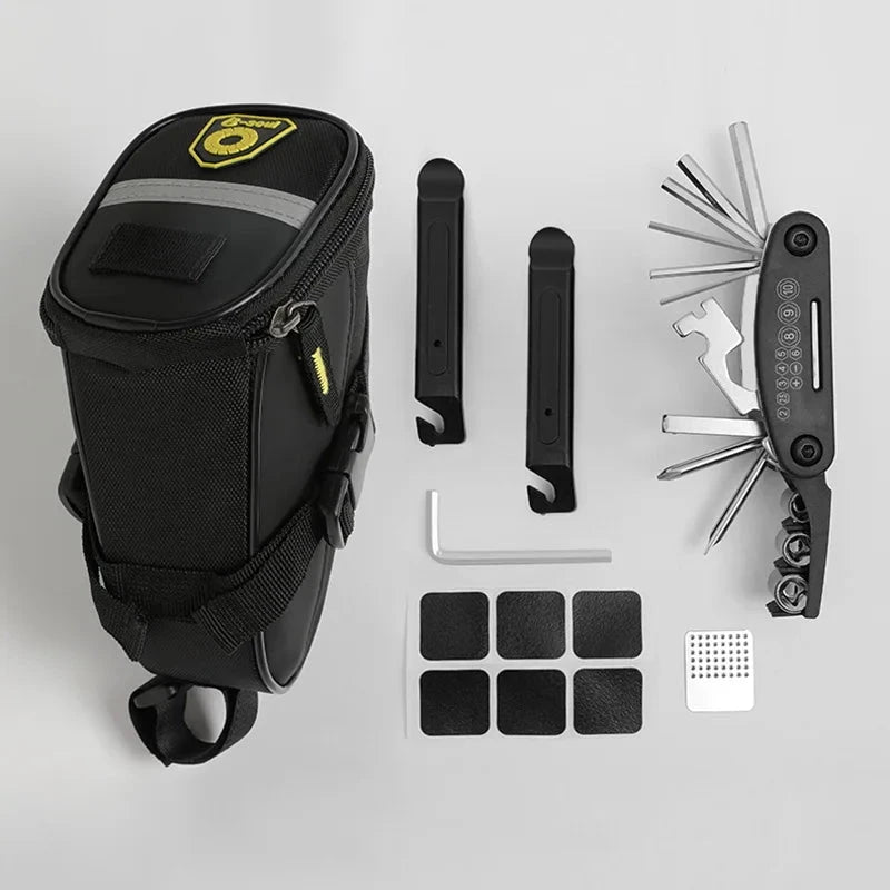Bicycle Repair Tool Kit Pump Tire Patch Multifunctional Wrench deideas