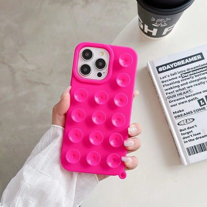Suction Cup iPhone Case with Wrist Lanyard – 6 Colors