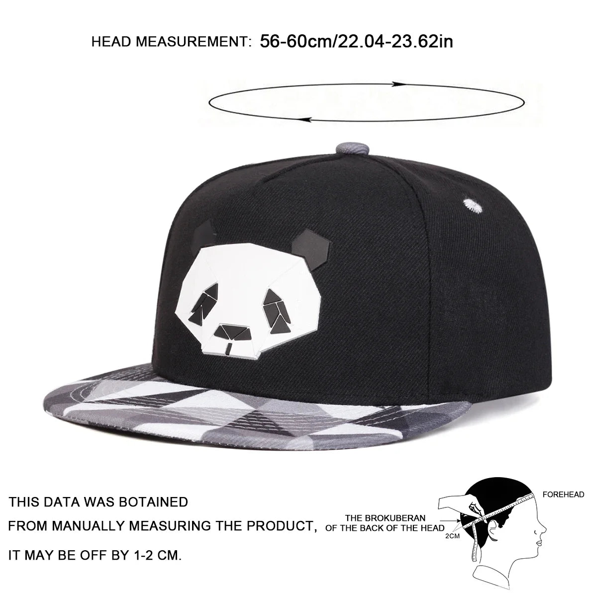 Geometric Panda Cap – Flat Camo Brim, 3 Colors