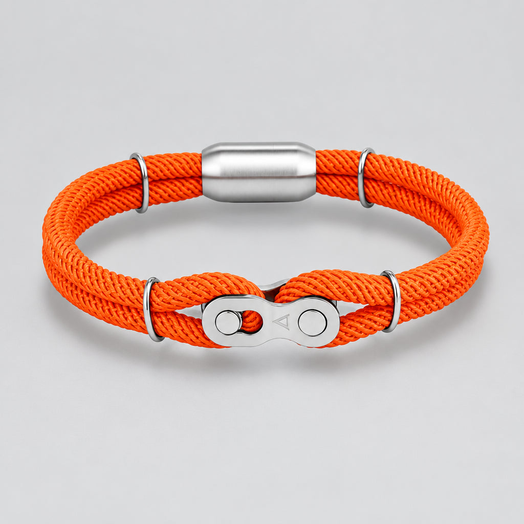 Biker Chain Magnetic Bracelet Rugged Rope & Rock Style deideas