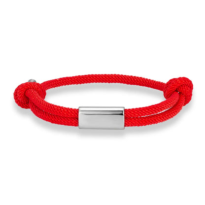 Adjustable Rope Bracelet – Blank Silver-Tone Accent, 14 Colors