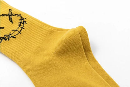 X-Eye Face Crew Socks – Cotton Blend, 3-Pair Set