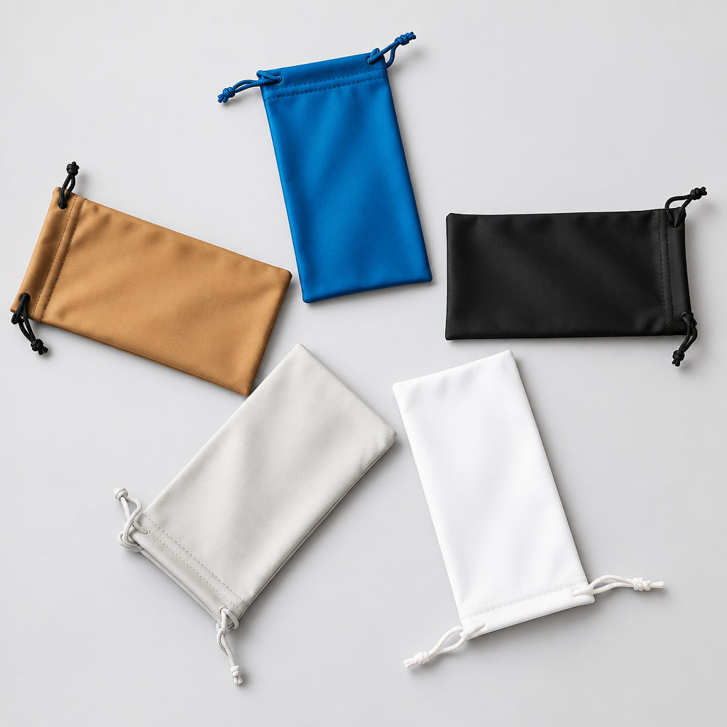 Microfiber Eyeglasses Pouch Soft Drawstring, 18x9cm