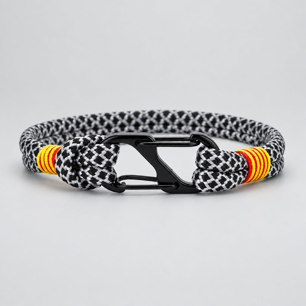 Two-Tone Rope Bracelet with Carabiner Clasp