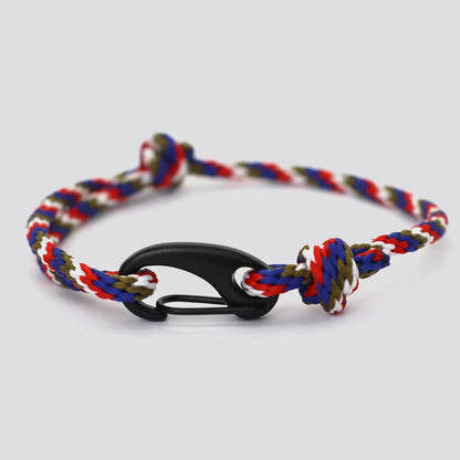 New Handmade Ethnic String Bracelet For Men Marine Fabric Nautical Braslet Black D Buckle Climbing Rope Braclet Beach Pulseria deideas
