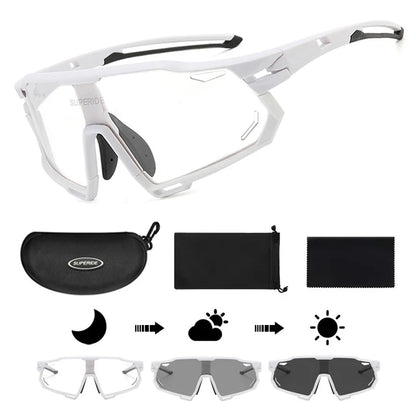 Photochromic Cycling Sunglasses - UV400, 152mm Wide