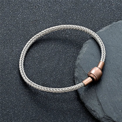 Braided Steel Cable Bracelet – 22 Colors, 19–23 cm