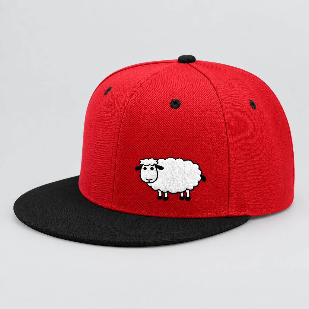 Sheep Graphic Baseball Cap – Adjustable Flat Brim Hat