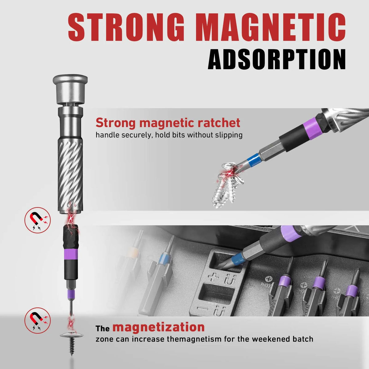 66-in-1 Magnetic Ratchet Screwdriver Set – T-Handle