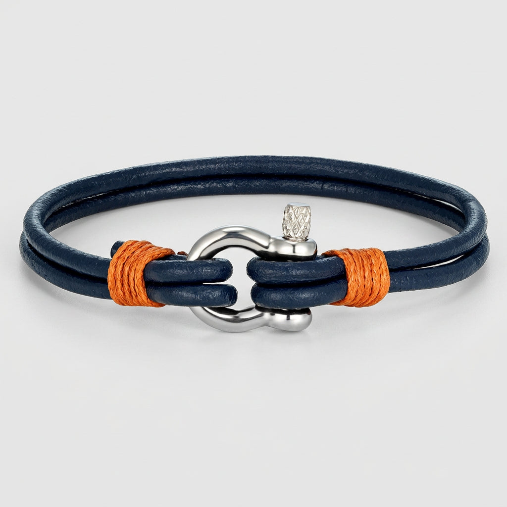 Leather Shackle Bracelet – Screw-Pin Closure, 4 Colors