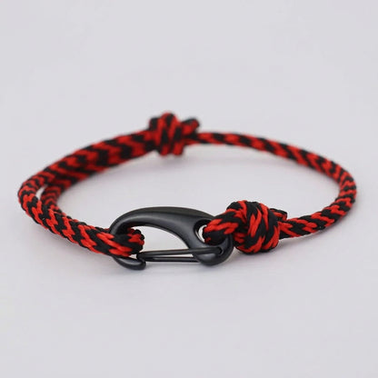 New Handmade Ethnic String Bracelet For Men Marine Fabric Nautical Braslet Black D Buckle Climbing Rope Braclet Beach Pulseria deideas