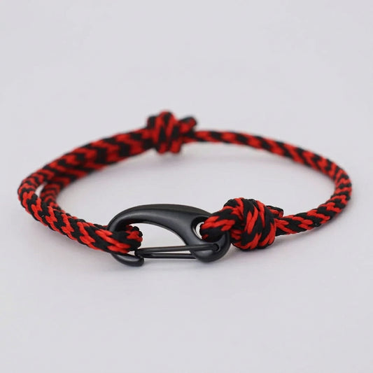 New Handmade Ethnic String Bracelet For Men Marine Fabric Nautical Braslet Black D Buckle Climbing Rope Braclet Beach Pulseria deideas