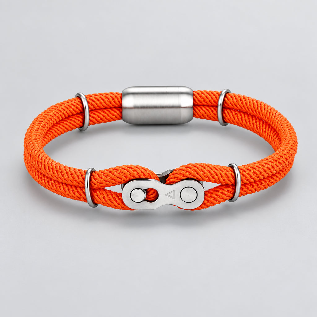 Biker Chain Magnetic Bracelet Rugged Rope & Rock Style deideas