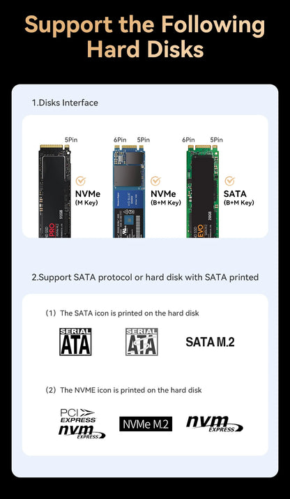8-in-1 USB-C Hub with M.2 SSD Enclosure – HDMI & PD