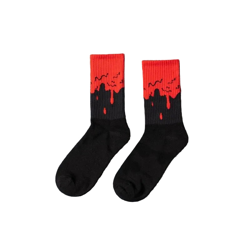 Drip Pattern Crew Socks – Cotton Blend, 5 Colors
