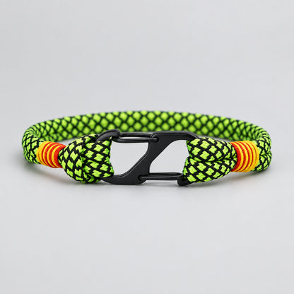 Two-Tone Rope Bracelet with Carabiner Clasp