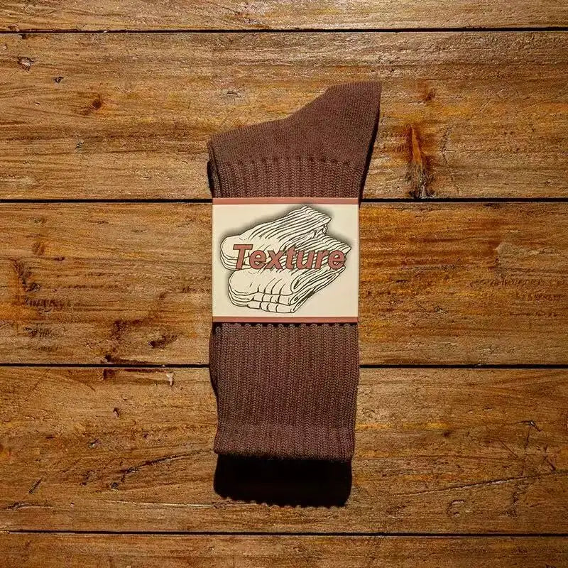 Retro Cushioned Crew Socks – Thick Cotton Blend