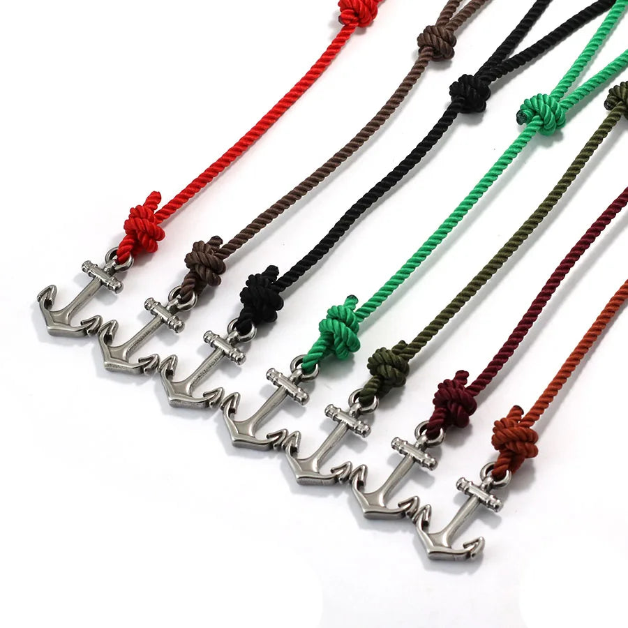Anchor Rope Bracelet – Adjustable, 3 mm, 7 Colors
