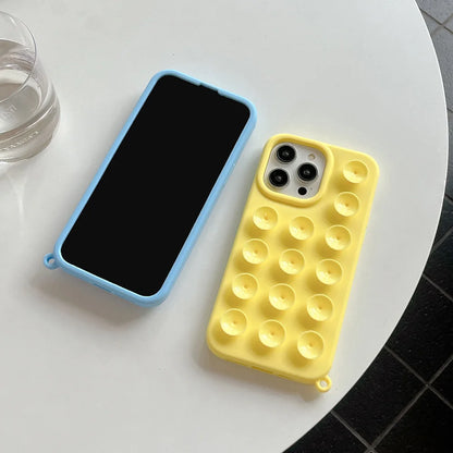 Suction Cup iPhone Case with Wrist Lanyard – 6 Colors