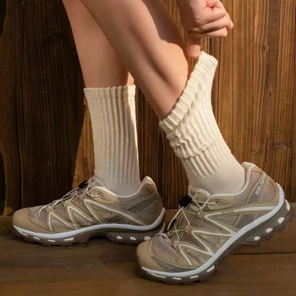 Retro Cushioned Crew Socks – Thick Cotton Blend