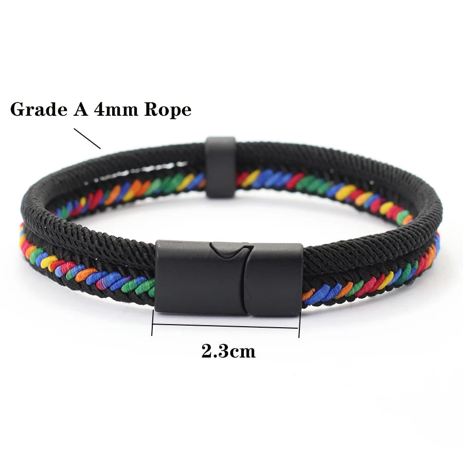 Double-Strand Rope Bracelet – Black Clasp, 3 Sizes