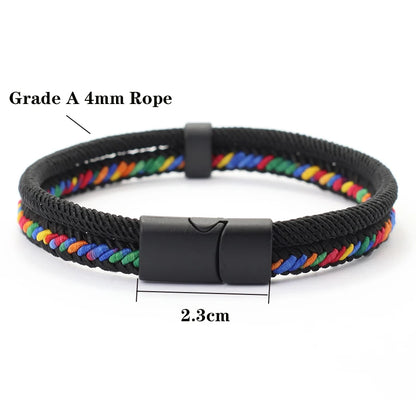 Double-Strand Rope Bracelet – Black Clasp, 3 Sizes