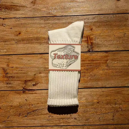 Retro Cushioned Crew Socks – Thick Cotton Blend