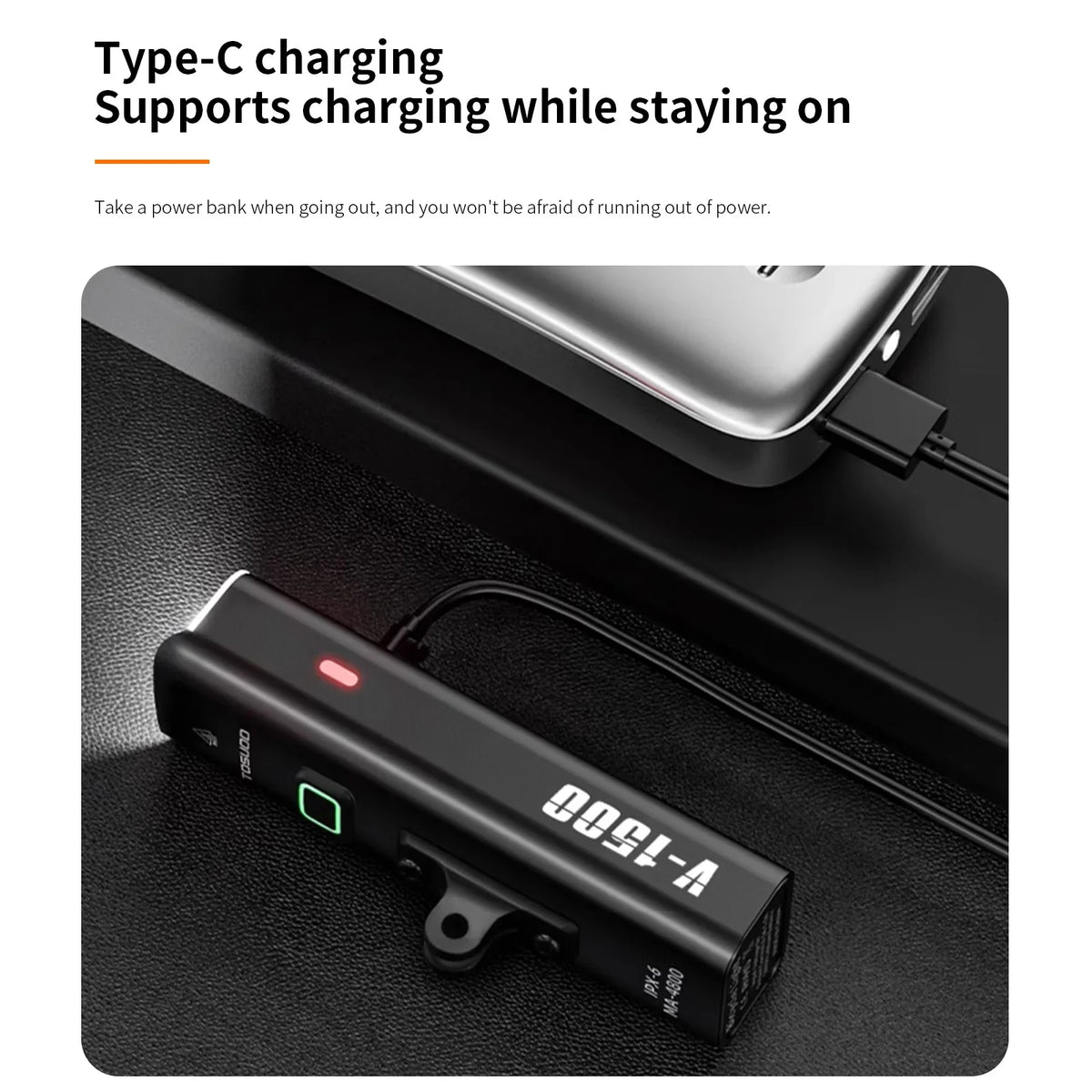 Rechargeable Bike Light - Up to 1500 Lumens, IPX6, 4800mAh, USB, 6 Models