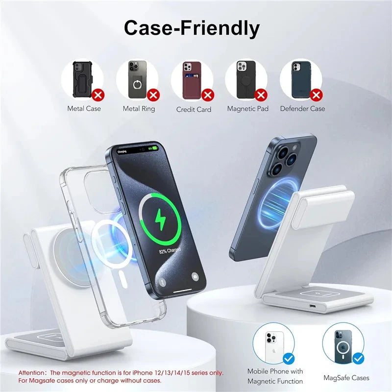 Quick 3 in 1 Wireless Charger for iPhone, AirPods and Apple Watch deideas