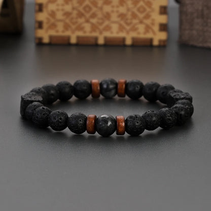 Surf Spirit Volcanic Lava Stone Bracelet  Natural Black Onyx Beads with Healing Properties