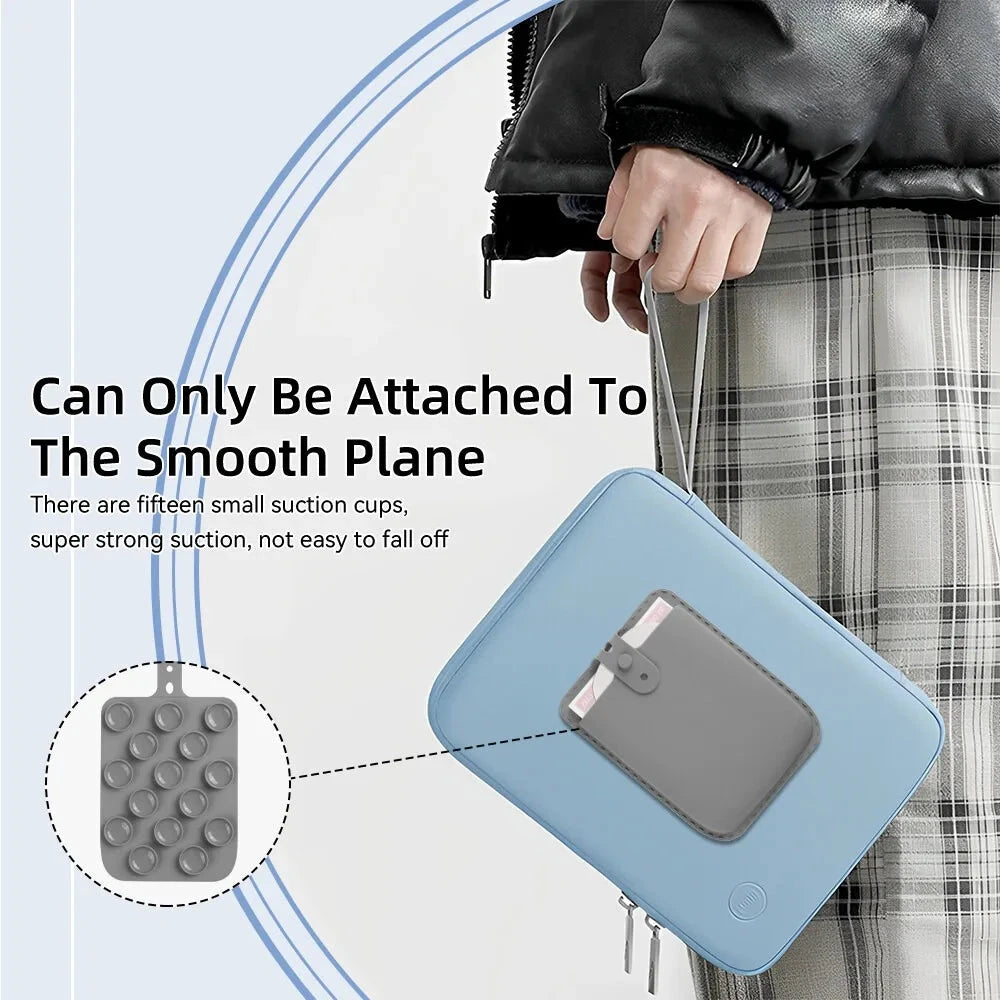Adhesive Laptop Storage Pouch Elastic Organizer for Mouse & Accessories deideas