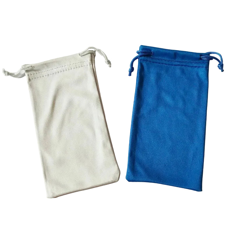 Microfiber Eyeglasses Pouch Soft Drawstring, 18x9cm
