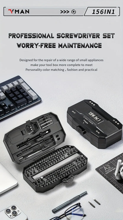 Mini Electric Screwdriver Set – 156-in-1 Precision Repair Kit