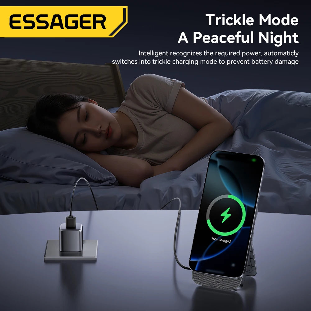 3-in-1 Magnetic Wireless Charging Stand – Foldable, Grey