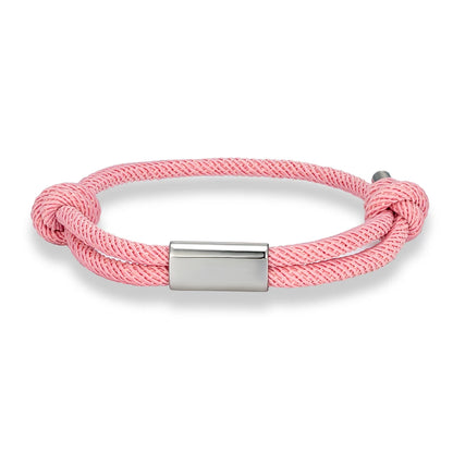 Adjustable Rope Bracelet – Blank Silver-Tone Accent, 14 Colors