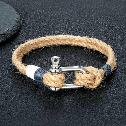 Double-Strand Rope Bracelet – Screw-Pin Shackle, 8 Styles