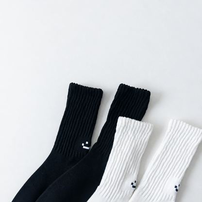 Smiley Face Crew Socks – Ribbed Cotton Blend, EU 35–44