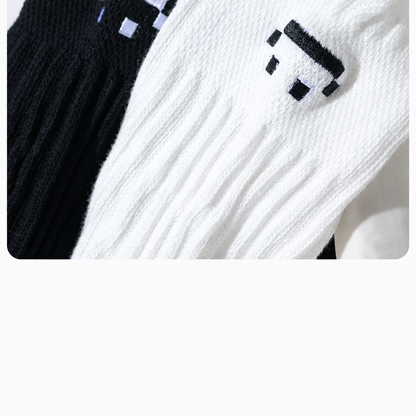 Smiley Face Crew Socks – Ribbed Cotton Blend, EU 35–44