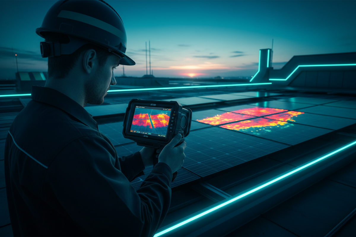 Thermal Imaging Inspection of Solar Panels - Infrared Scan