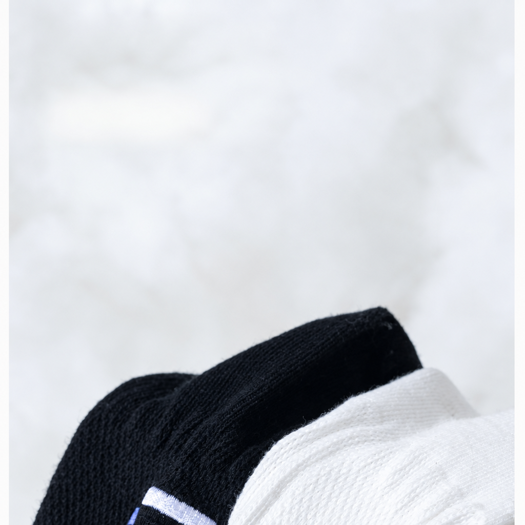 Smiley Face Crew Socks – Ribbed Cotton Blend, EU 35–44