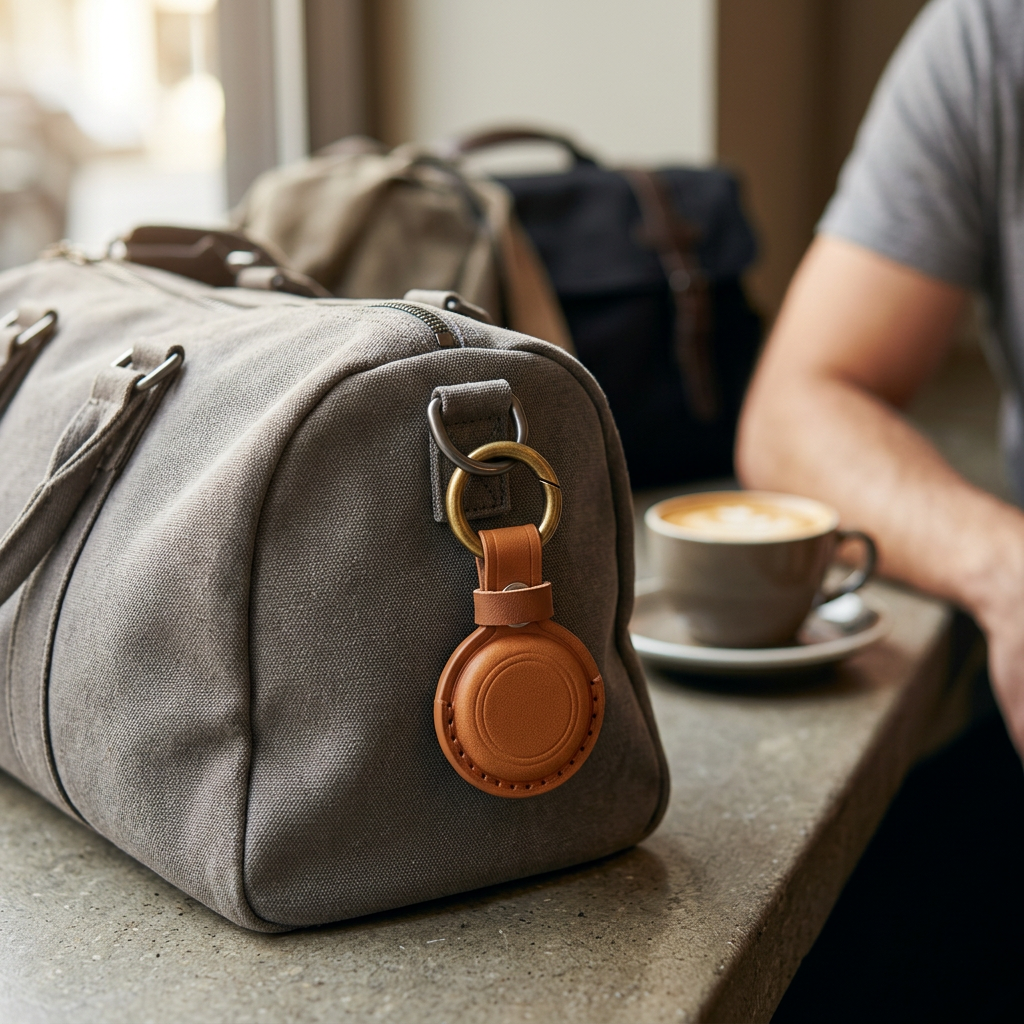 Porta AirTag sujeto a un bolso