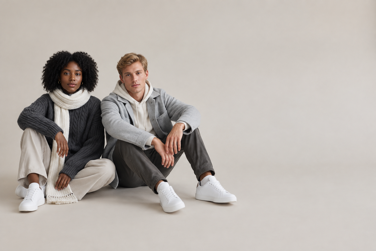Portada beige con modelos diversos