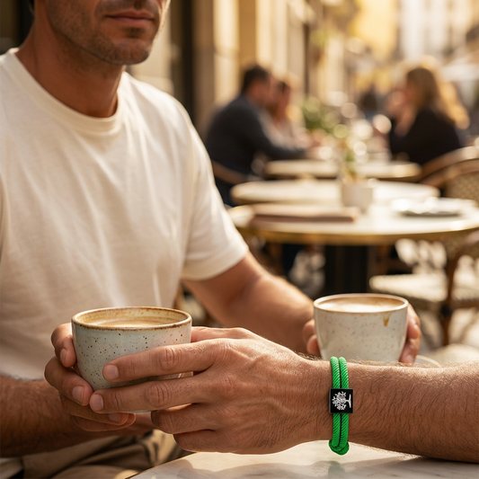 Pulsera Tree of Life durante un café